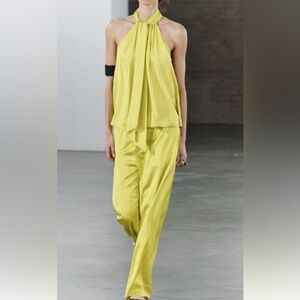 Elegant Yellow Women's pant SET